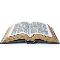 An open dictionary showcasing its extensive pages, emphasizing knowledge and learning. photo