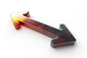 A vibrant 3D graphic of a glossy bi-directional arrow symbolizing progress and choices. photo