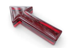 A glossy red 3D arrow pointing upwards, symbolizing growth and progress. photo