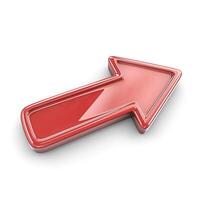 Glossy red arrow pointing upwards, symbolizing progress and direction. photo