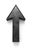 A large, textured black arrow pointing upwards, symbolizing progress and direction. photo