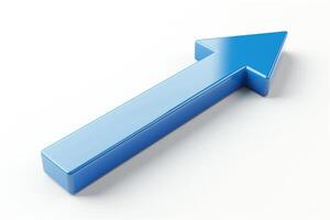 A glossy blue arrow pointing upward, symbolizing growth and progress. photo