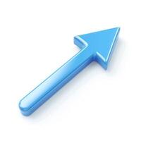 Stylized blue arrow pointing upwards, symbolizing progress and growth. photo