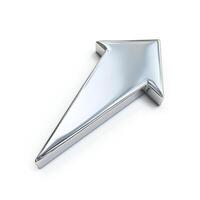 A sleek chrome arrow pointing upwards, symbolizing growth and progress. photo