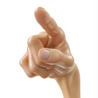 A realistic hand pointing forward, conveying assertiveness and direction. photo