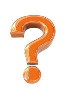 Large orange question mark symbolizing curiosity and inquiries. photo