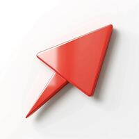 A vibrant red arrow icon symbolizing progress and direction, set against a clean white background. photo