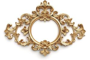 An ornate vintage gold picture frame with intricate detailing, perfect for showcasing artwork or cherished memories. photo