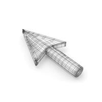 3D wireframe arrow cursor illustrating digital navigation concept. photo