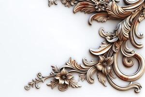 Ornate floral design in elegant metallic tones, adding sophistication to any setting. photo