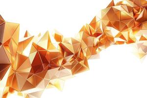 Abstract geometric shapes in shimmering gold hues create a dynamic visual flow. photo