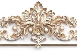 Ornate gold floral design, featuring intricate details and a polished finish, perfect for adding elegance to interiors. photo