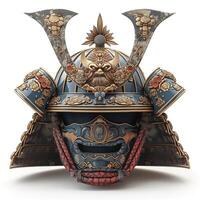 A beautifully crafted samurai helmet with intricate detailing, reflecting traditional Japanese artistry. photo