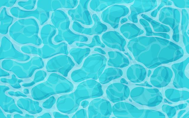 Water ripple surface pool or ocean water with glares sunlight reflections, game texture top view. Beach sea clean and deep water.