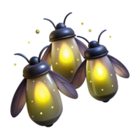 elegant modern A group of fireflies illuminating a dark forest clearing, magical realism, ethereal glow detailed png