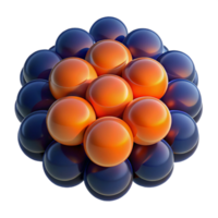 elegant traditional A field of translucent, overlapping circles in varying sizes and opacities, in shades of deep indigo and vibrant orange, illuminated by a back light original png