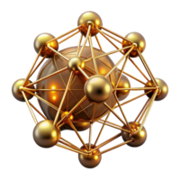 extraordinário abstrato uma complexo rede do interligado nós e linhas, brilhando com uma esquentar, dourado luz, semelhante a uma neural rede, dentro uma escuro, digital arte estilo Alto resolução png