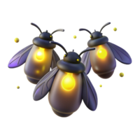 stunning modern A group of fireflies illuminating a dark forest clearing, magical realism, ethereal glow high resolution png