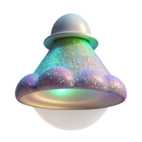 impressive rustic A cloud of iridescent, holographic glitter particles suspended in mid-air, illuminated by a multi-colored, rotating spotlight high quality png