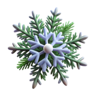 wonderful modern A single perfect snowflake resting on a dark evergreen branch, macro photography, winter theme genuine png