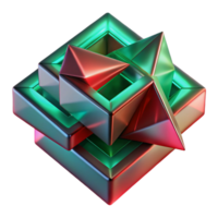 stunning vintage A composition of overlapping, semi-transparent geometric shapes in shades of deep red and emerald green, illuminated by a cool, neon light premium png