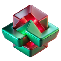extraordinary artistic A composition of overlapping, semi-transparent geometric shapes in shades of deep red and emerald green, illuminated by a cool, neon light professional png