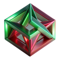 dramatic rustic A composition of overlapping, semi-transparent geometric shapes in shades of deep red and emerald green, illuminated by a cool, neon light premium png