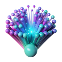 dramatic modern An abstract representation of data flow, visualized as streams of light particles in shades of cyan and magenta, illuminated by a pulsating, rhythmic light high quality png