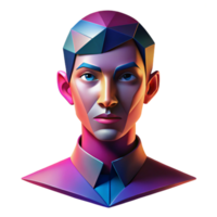 magnificent artistic An abstract portrait, composed of geometric shapes and vibrant colors, illuminated by a dramatic, chiaroscuro lighting original png