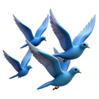 impressive modern A group of birds flying in formation against a clear blue sky, dynamic and graceful, wildlife photography genuine png