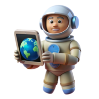 beautiful rustic A lone astronaut holding a transparent tablet displaying Earth, starry backdrop visible through the tablet, realistic lighting, digital painting style high resolution png