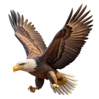 magnificent vintage A majestic bald eagle soaring through the sky, powerful and majestic, wildlife photography authentic png