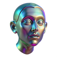 lindo minimalista uma holográfico projeção do uma humano face, falha e distorcendo, Sombrio fundo com dramático holofotes, surrealismo estilo autêntico png