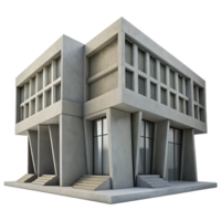 elegant creative A Brutalist concrete library with large geometric windows, stark shadows, monochrome, exclusive png