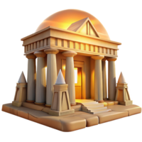 beautiful rustic An ancient Egyptian temple with hieroglyphs and towering statues, golden sunset light, realistic, detailed png