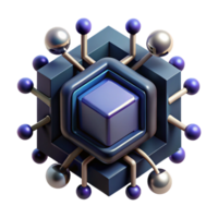 dramatic creative A quantum computer processing data, complex geometric shapes, dark background with subtle lighting, abstract art style genuine png
