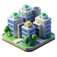 serene artistic A futuristic apartment complex with modular units and green spaces, bright sunlight, utopian, genuine png