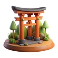 serene creative A Shinto shrine in a forest clearing, soft dappled light, serene, high resolution png
