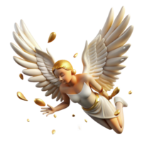 extraordinary classic A winged Icarus falling from the sky, feathers scattered, sunlight reflecting off the melting wax, Pre-Raphaelite style professional png