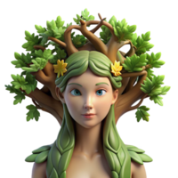 serene vintage A serene dryad emerging from a giant oak tree, dappled sunlight filtering through the leaves, pre-Raphaelite style detailed png