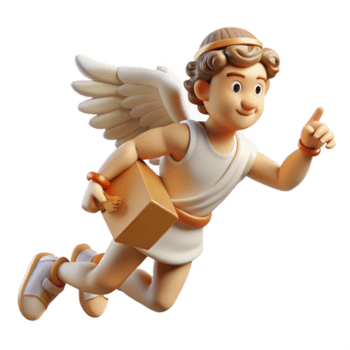 lugn abstrakt en snabb hermes leverera en meddelande, rörelse fläck effekt, konst nouveau stil äkta png