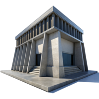 elegant modern Brutalistic concrete library, sharp lines, harsh shadows, midday sun, high contrast, photorealistic professional png