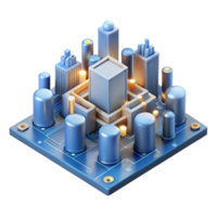 impressive rustic A microscopic view of a circuit board forming a city, intricate details, glowing connections, abstract style original png