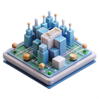 stunning abstract A microscopic view of a circuit board forming a city, intricate details, glowing connections, abstract style exclusive png