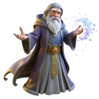 extraordinary artistic A wise old wizard casting a spell in a mystical forest, surrounded by swirling particles of magic, illuminated by an ethereal glow. Digital painting style high quality png