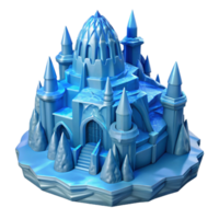 beautiful artistic An intricate ice palace, carved from a glacier, intricate details, cool blue lighting, winter setting exclusive png