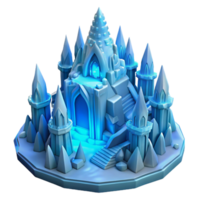 impressive vintage An intricate ice palace, carved from a glacier, intricate details, cool blue lighting, winter setting high resolution png