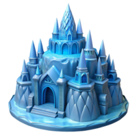 stunning creative An intricate ice palace, carved from a glacier, intricate details, cool blue lighting, winter setting high resolution png