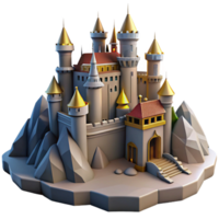 wonderful abstract A medieval castle on a mountaintop, fortified walls, dramatic lighting, fantasy setting genuine png