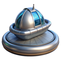 magnificent abstract A futuristic hovercraft parked on a rooftop helipad, sleek metallic design, cityscape backdrop exclusive png